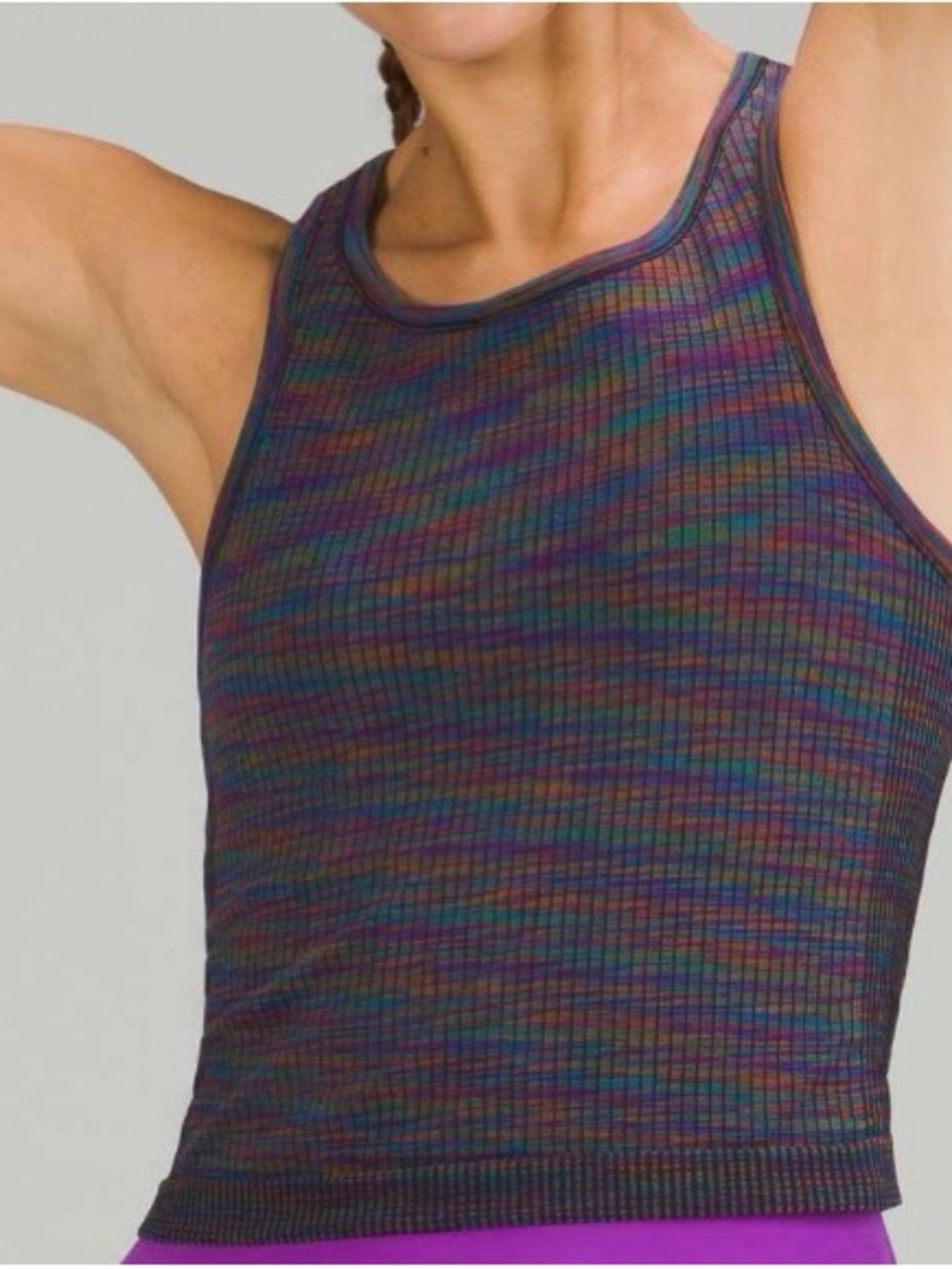 Lululemon Ebb to Street Racerback Multicolour Crop Tank Top